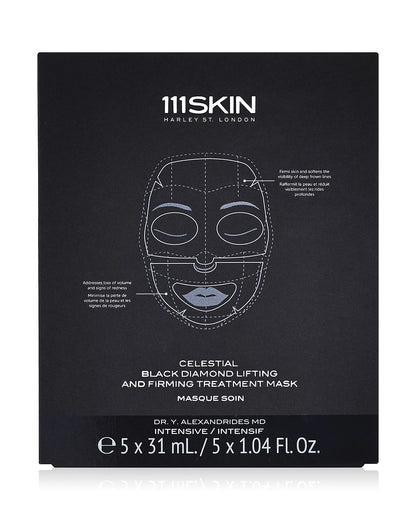 111Skin Celestial Black Diamond Lifting & Firming Face Sheet Mask, Pack of 5