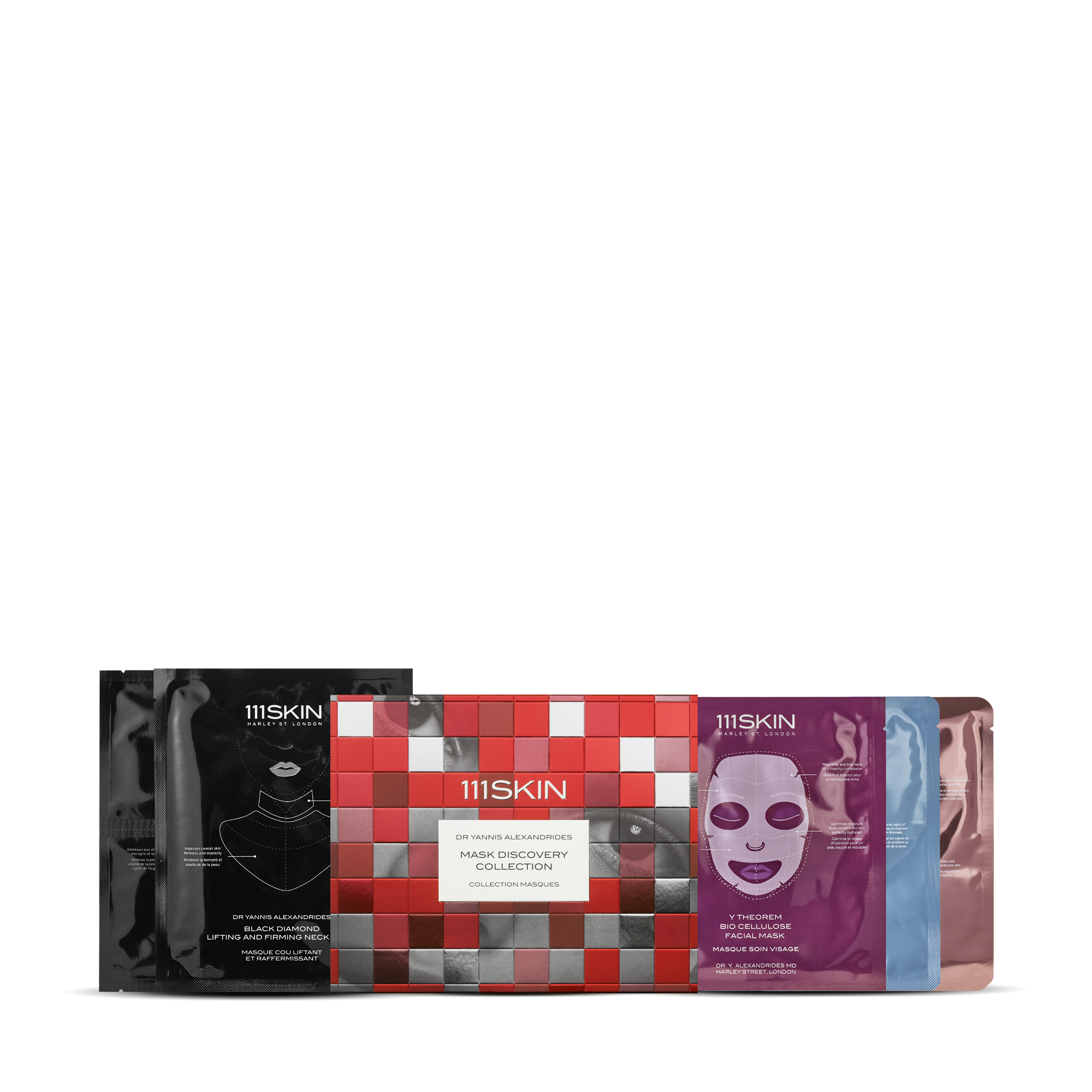 111SKIN Mask Discovery Collection limited-edition red checked gift box with five face and neck masks