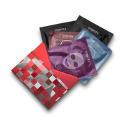 Open 111SKIN Mask Discovery Collection box with face and neck mask sachets fanned out