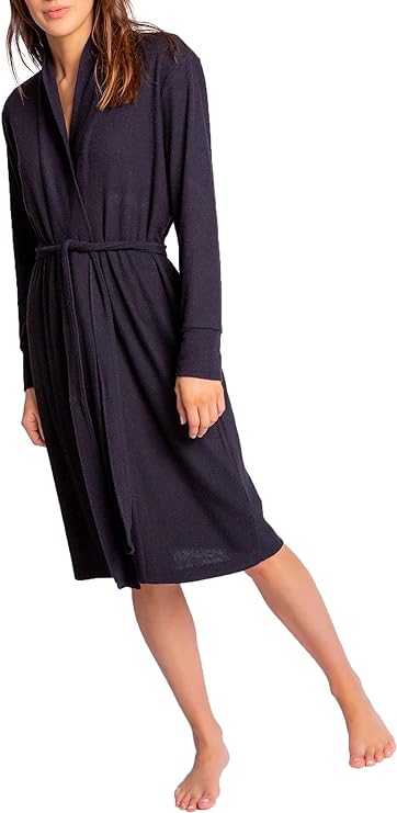 Holiday Luxe Life Black Robe - Cropped Sleeves
