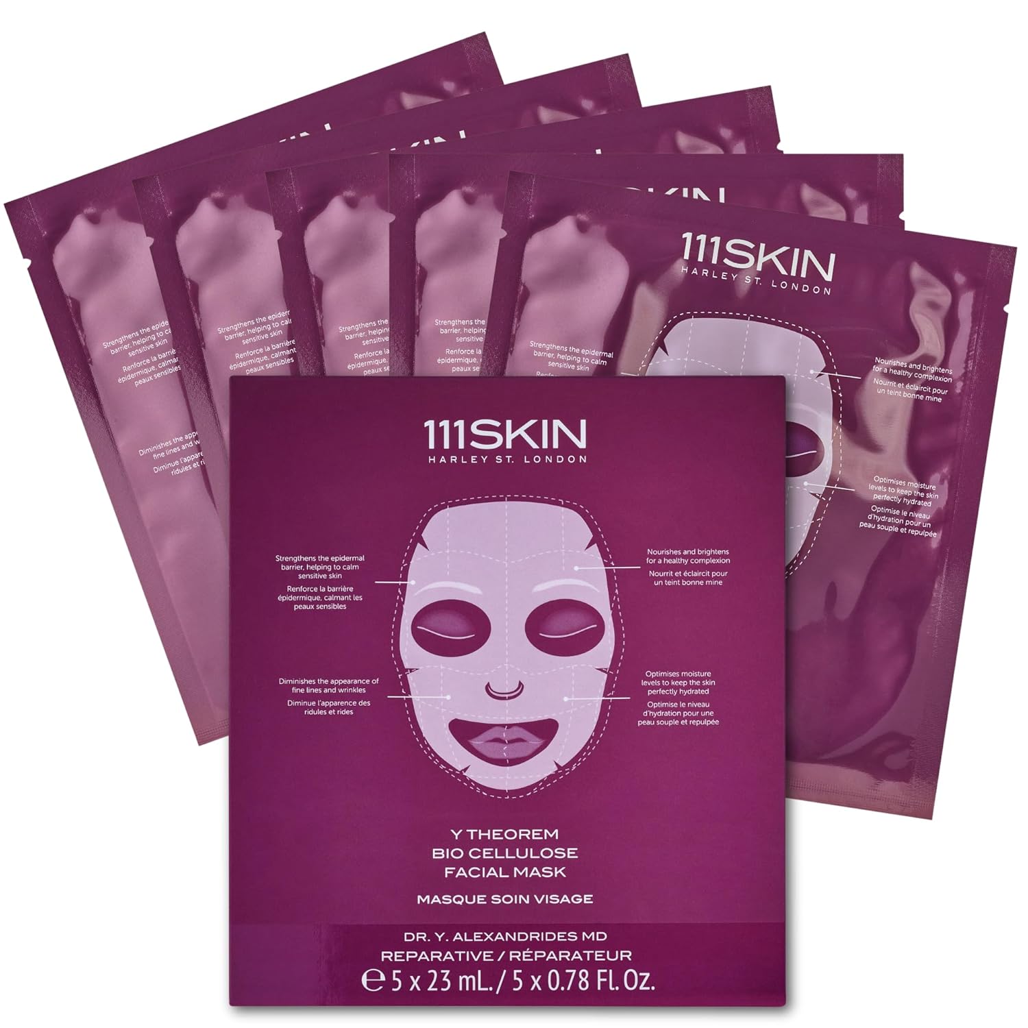Y Theorem Bio Cellulose Face Mask, Pack of 5