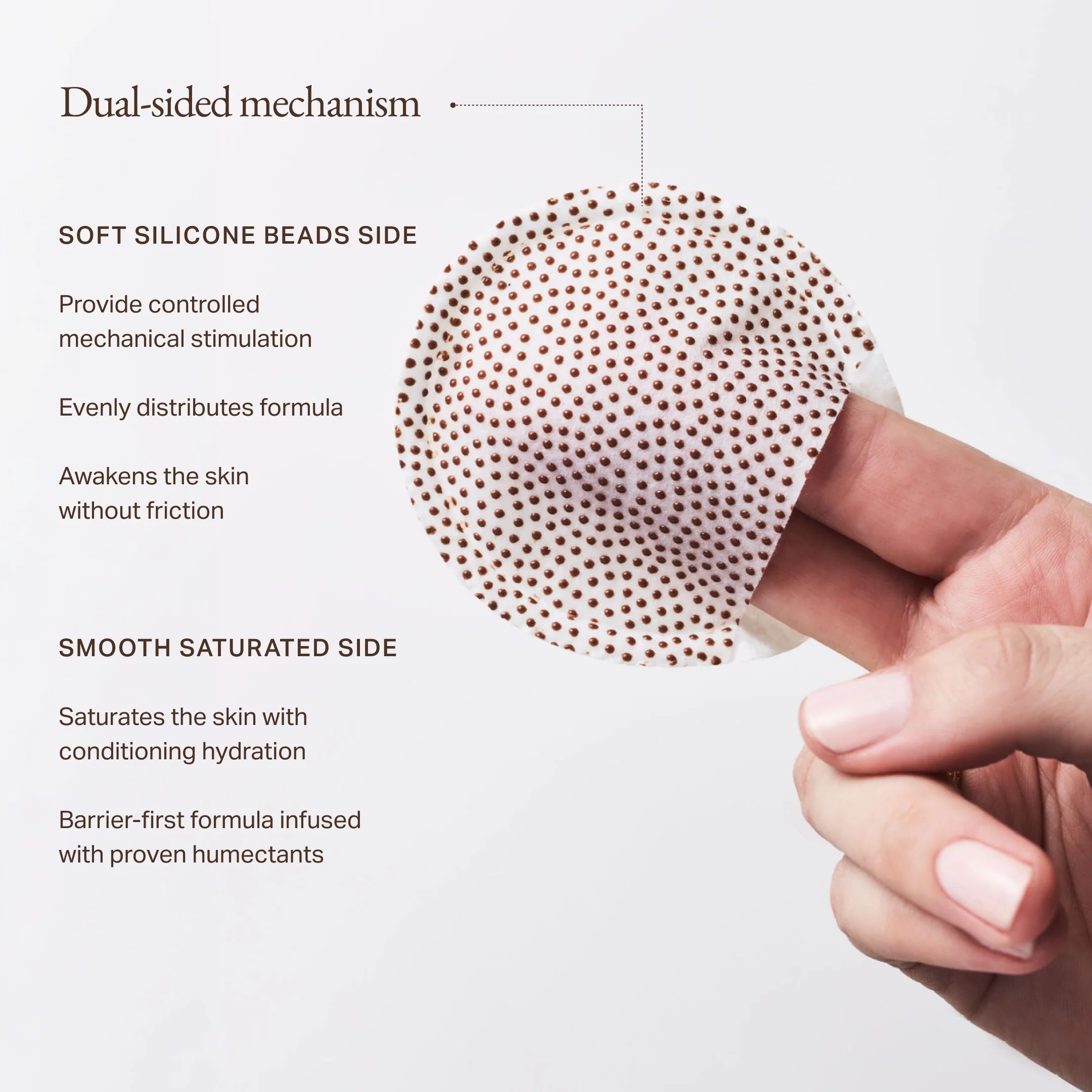 Close-up of The Prep Pads' soft silicone microbead texture